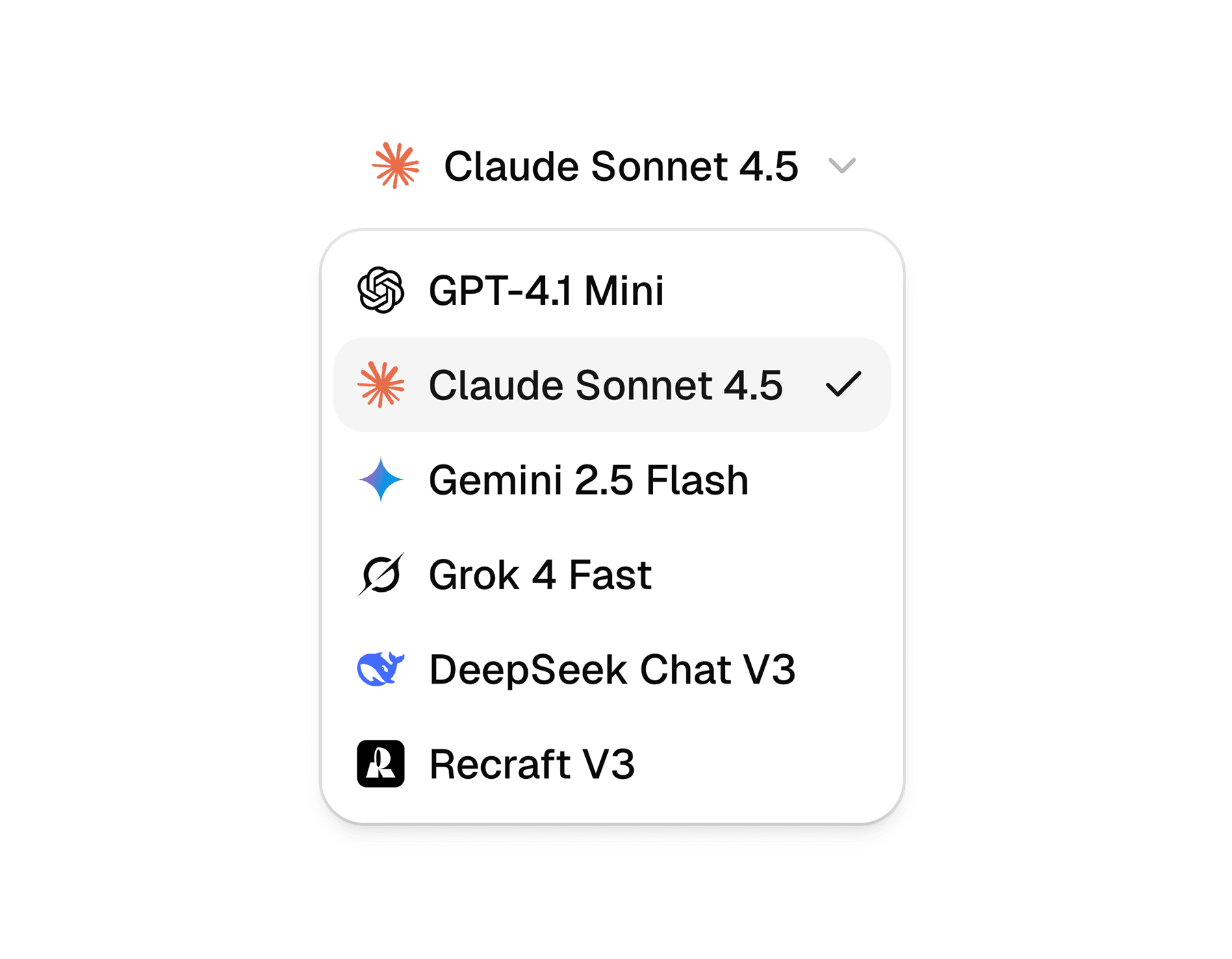 ModelSelector component demo