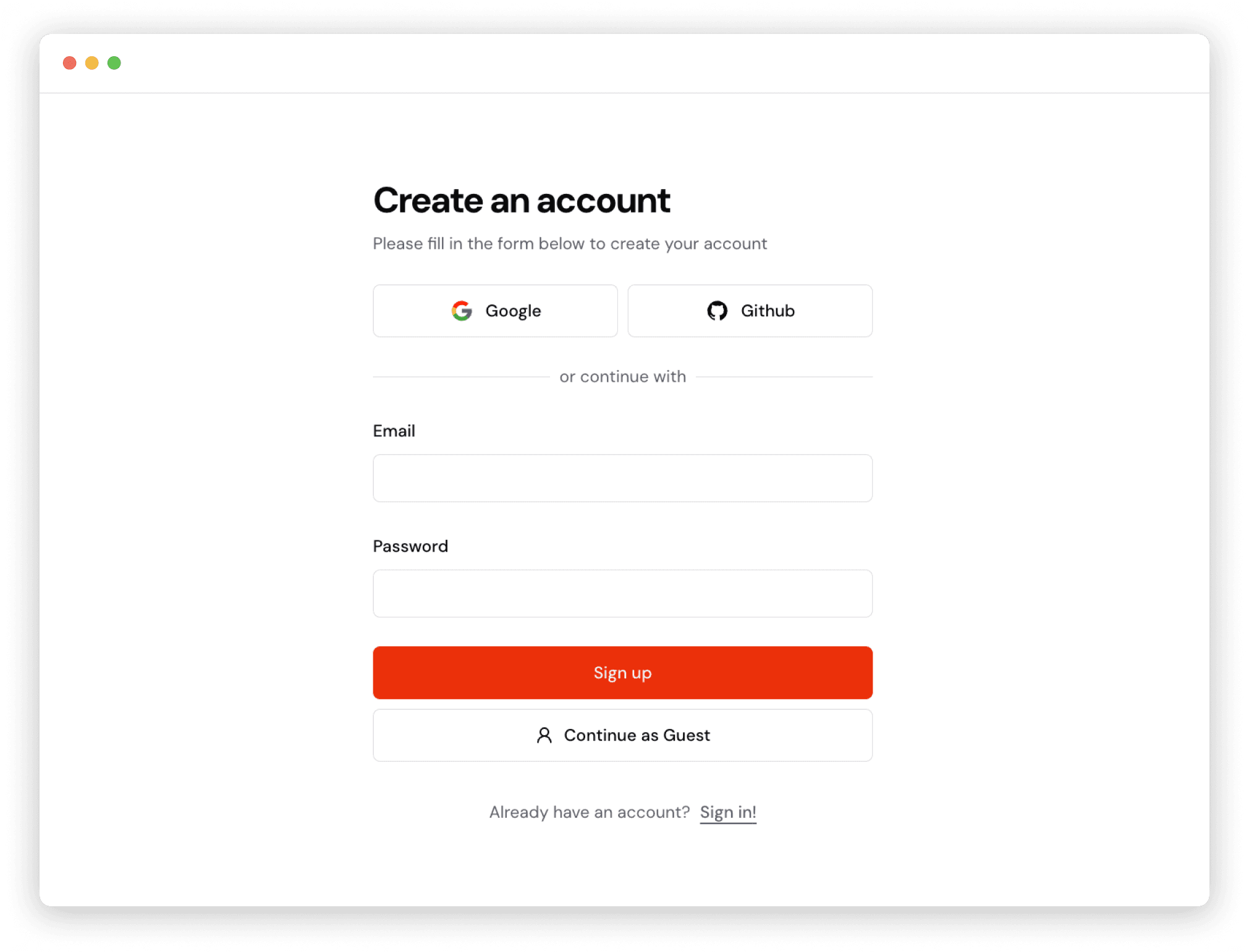 Sign up