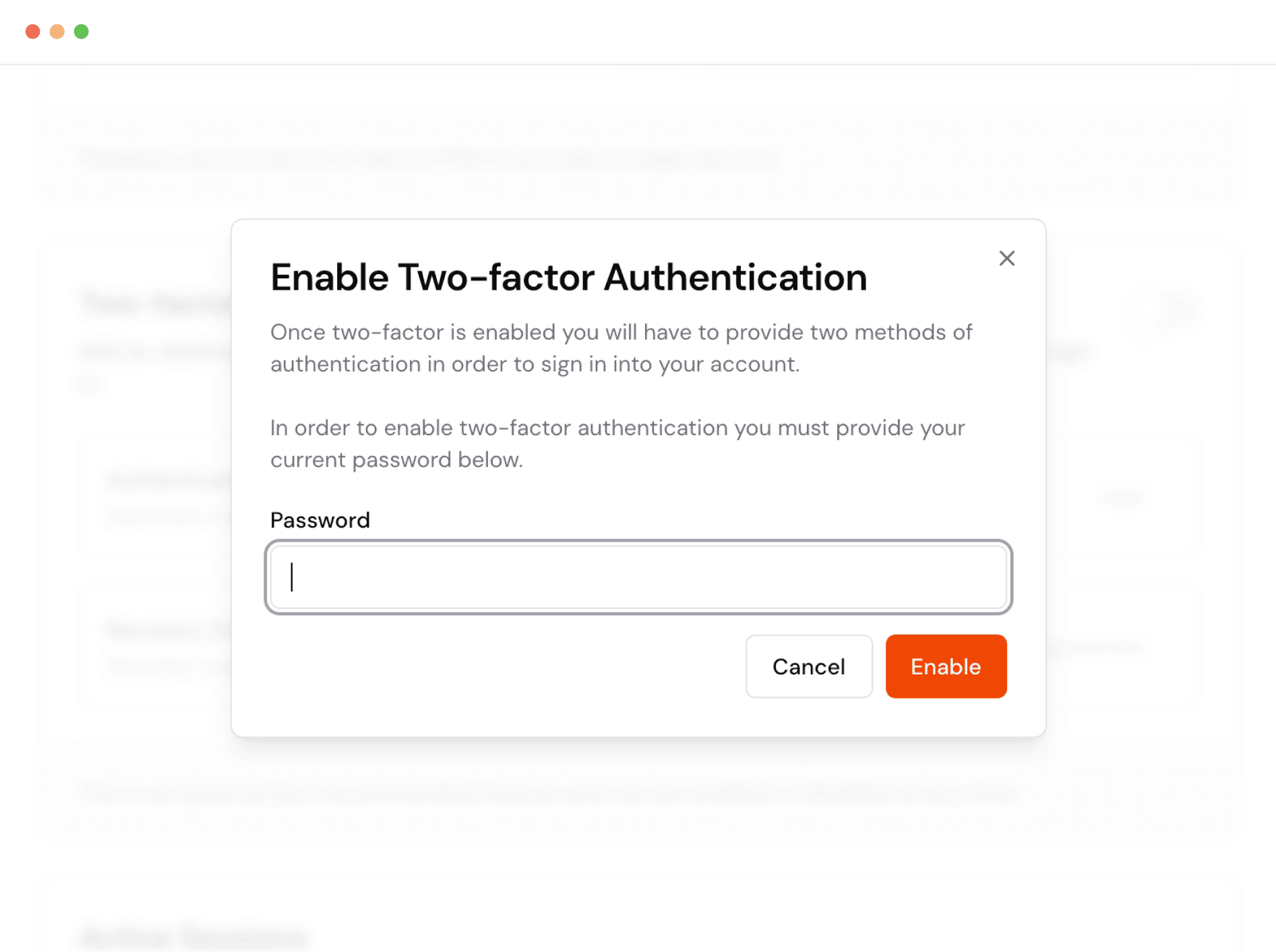 Enable 2FA