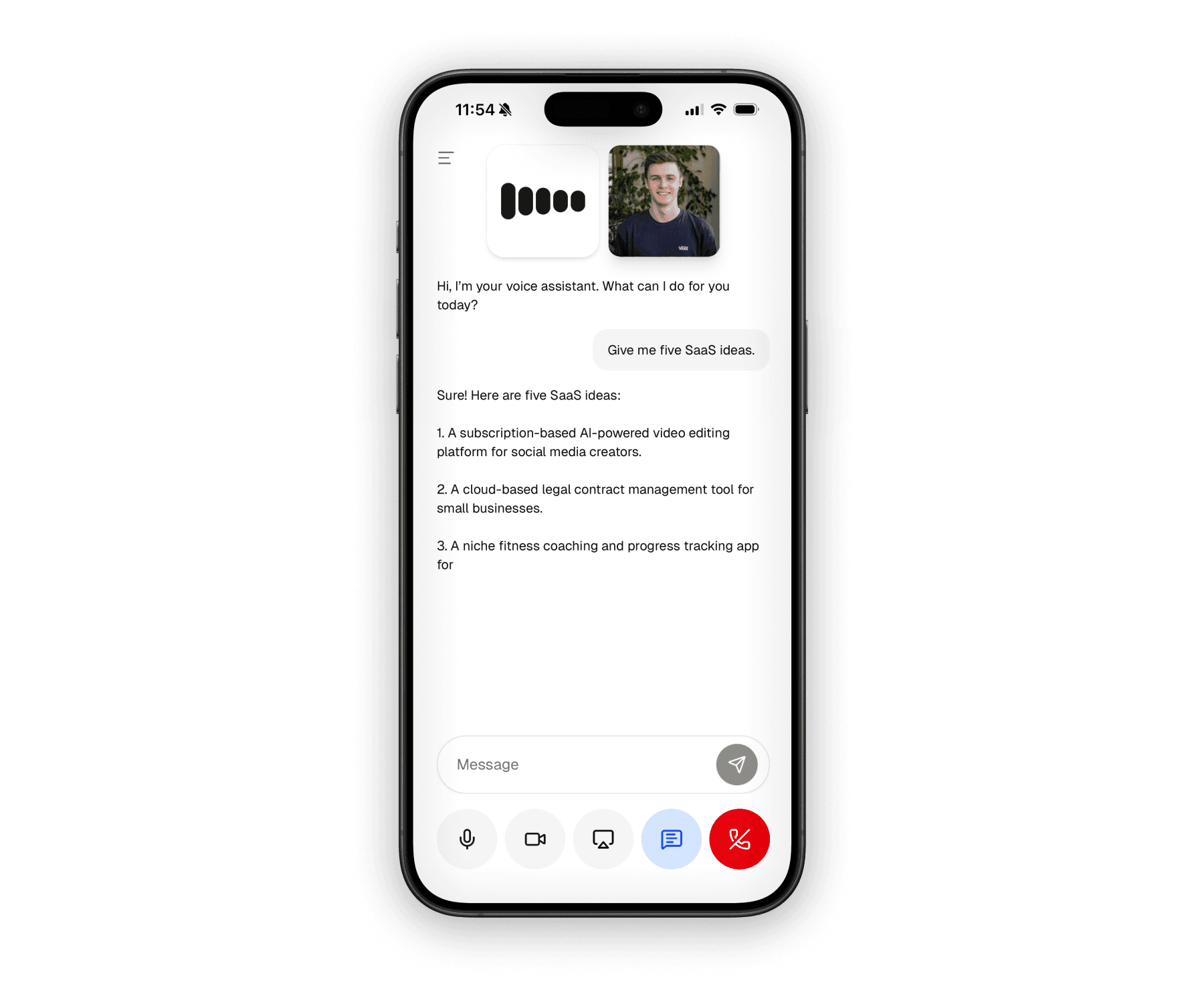 Mobile voice session