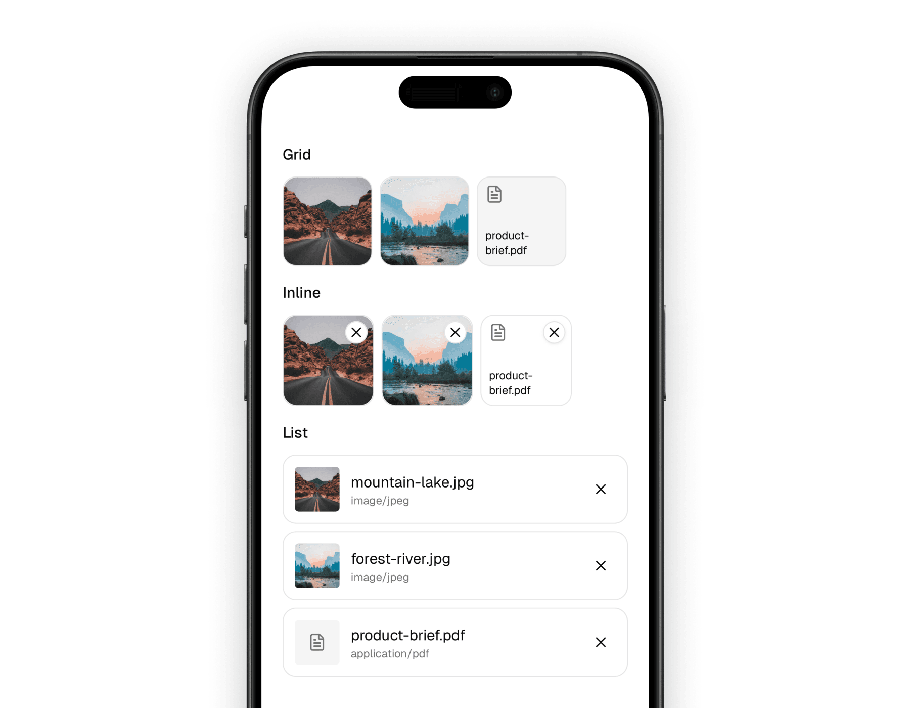 Mobile attachments demo