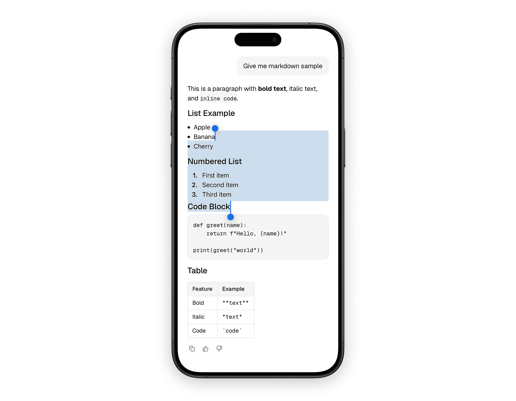 Mobile message demo