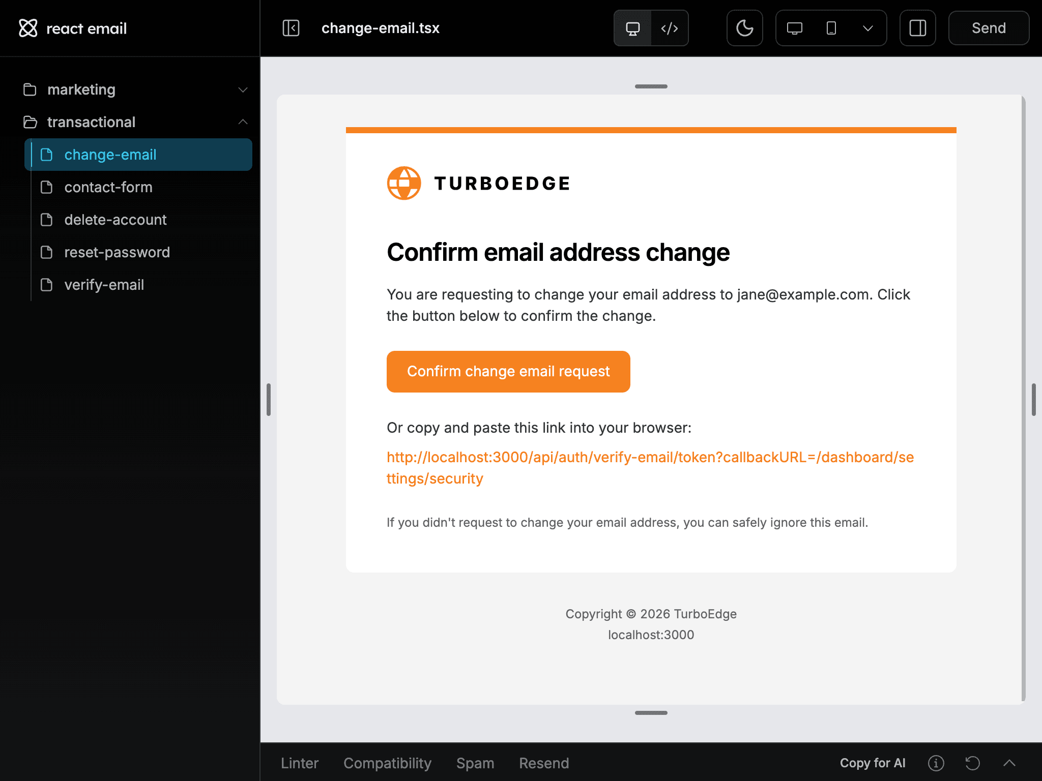Email preview