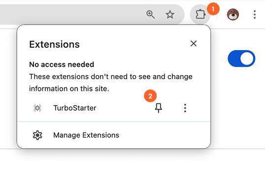 Pin to toolbar