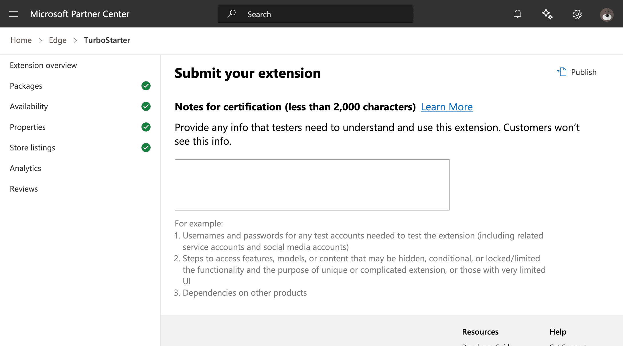 Submit extension