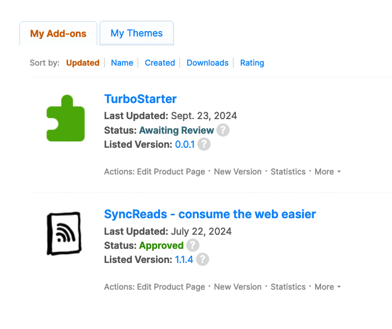 Mozilla review status