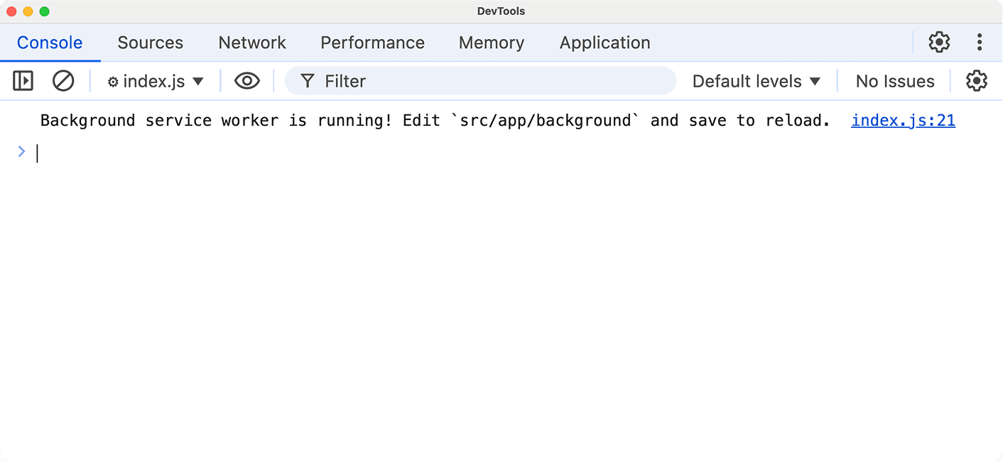 Service Worker console