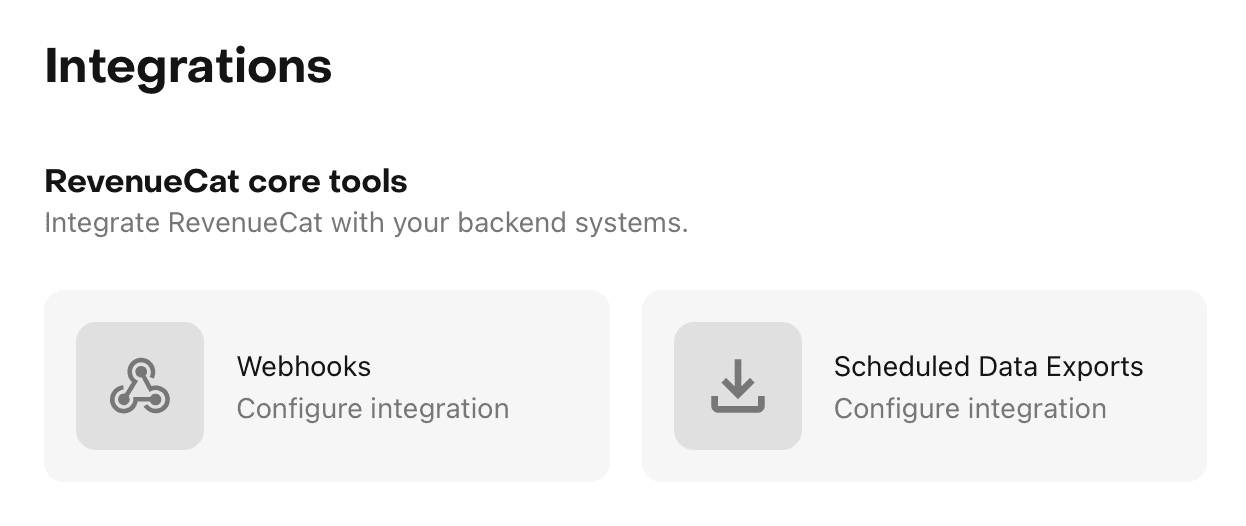 Webhooks option