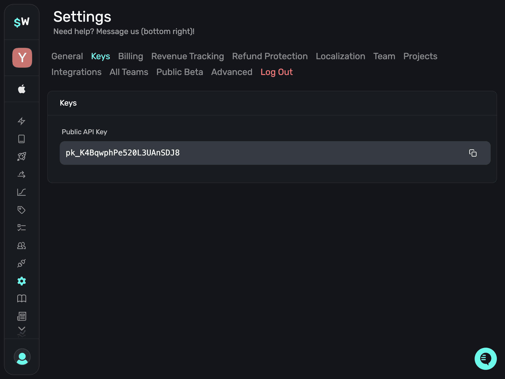 API keys