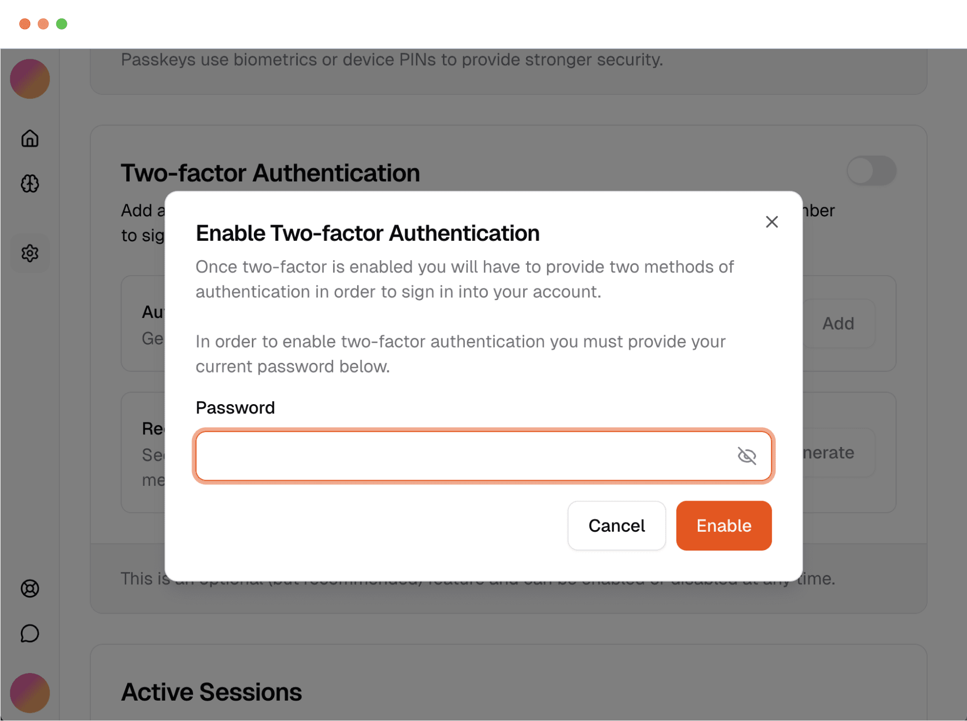 Enable 2FA