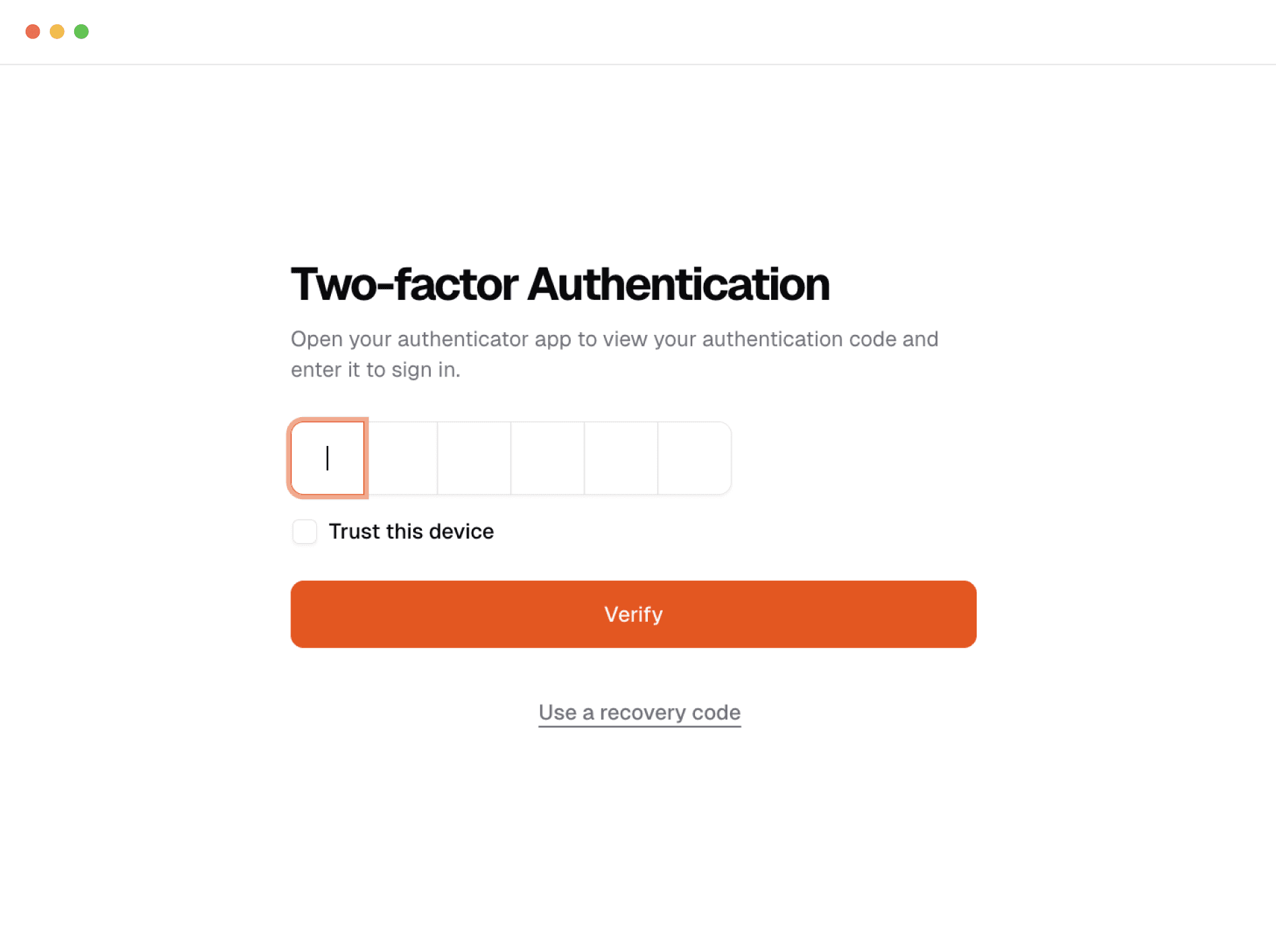 2FA prompt