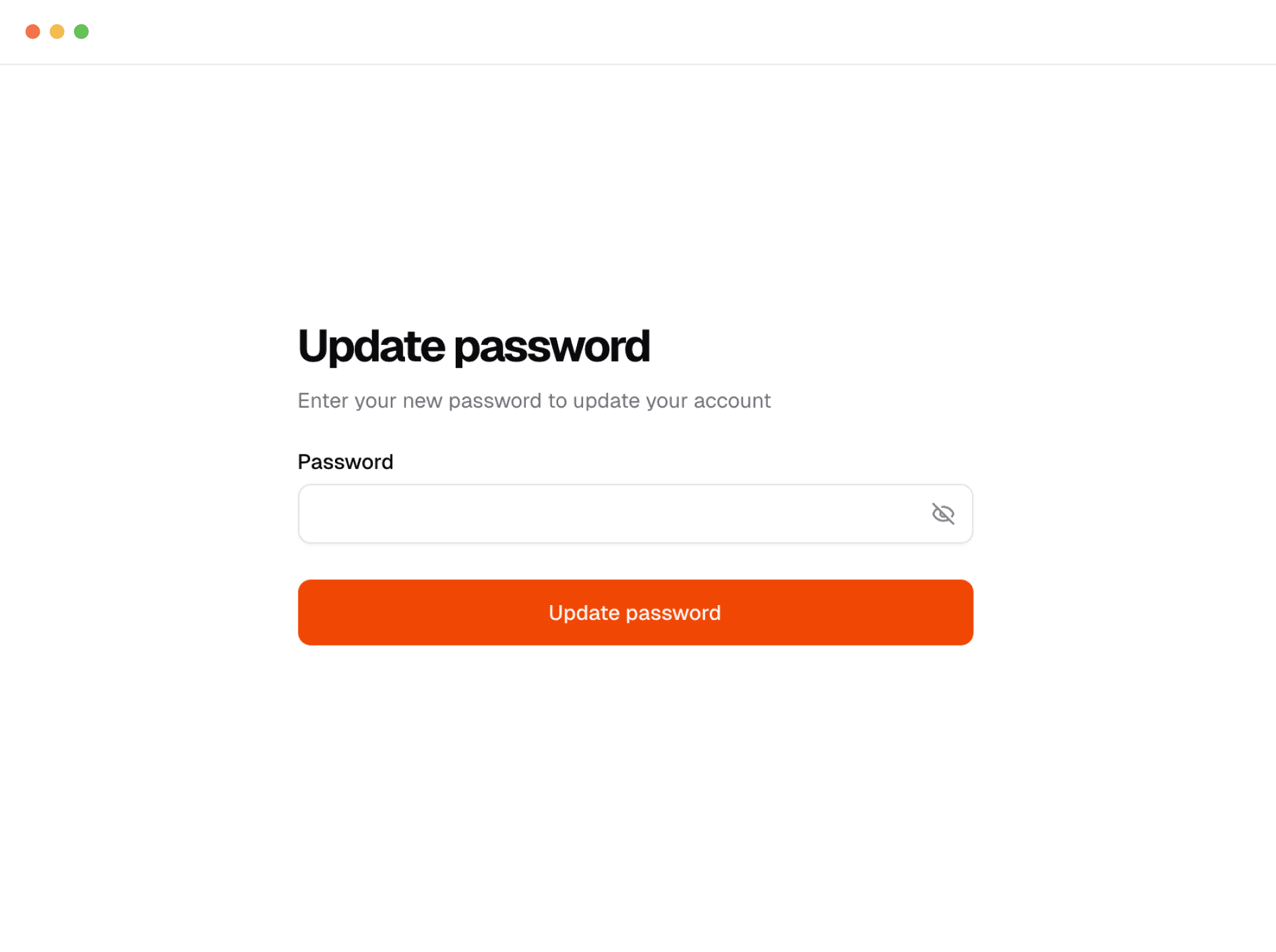 Reset password