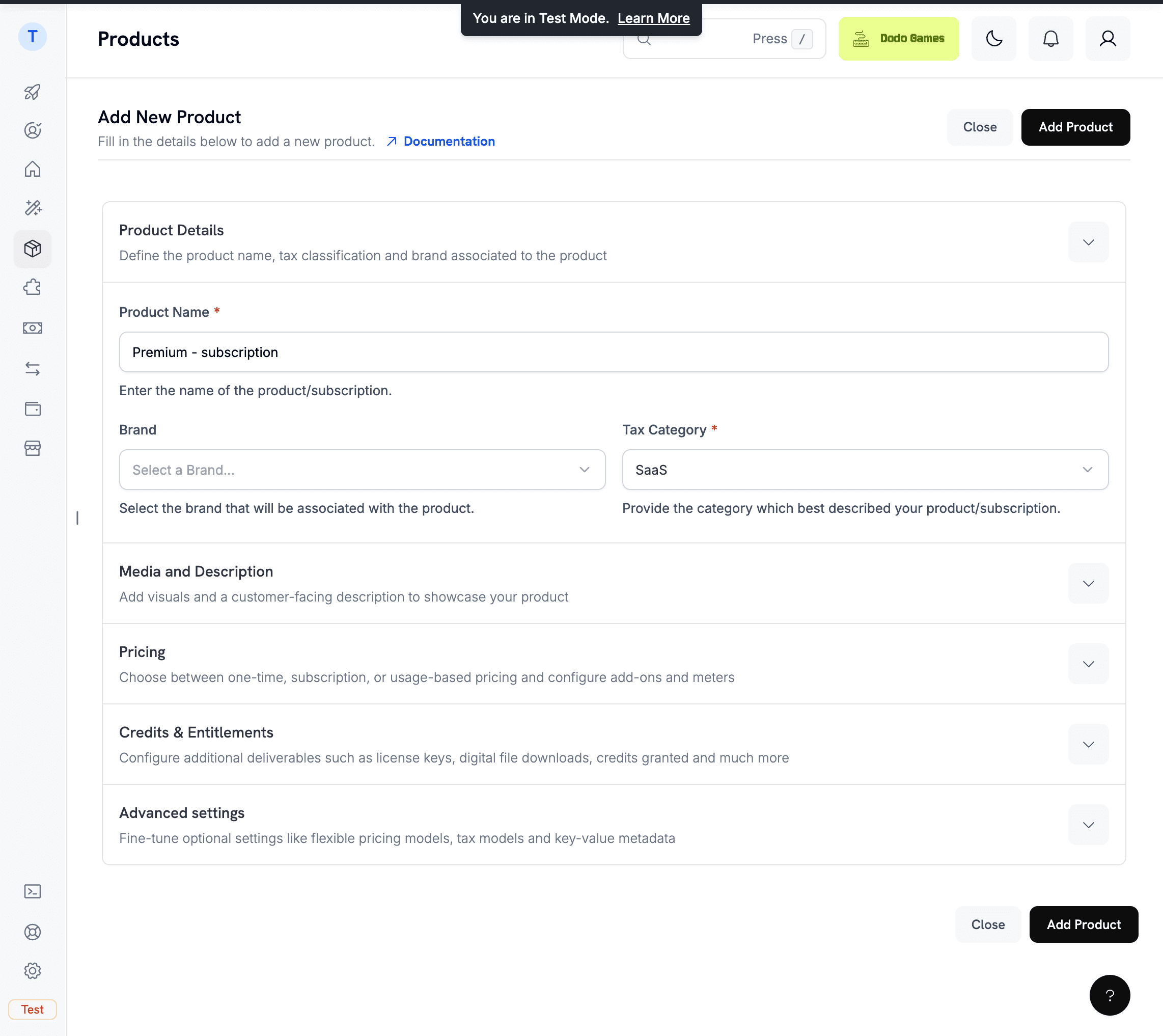 Dodo Payments Products