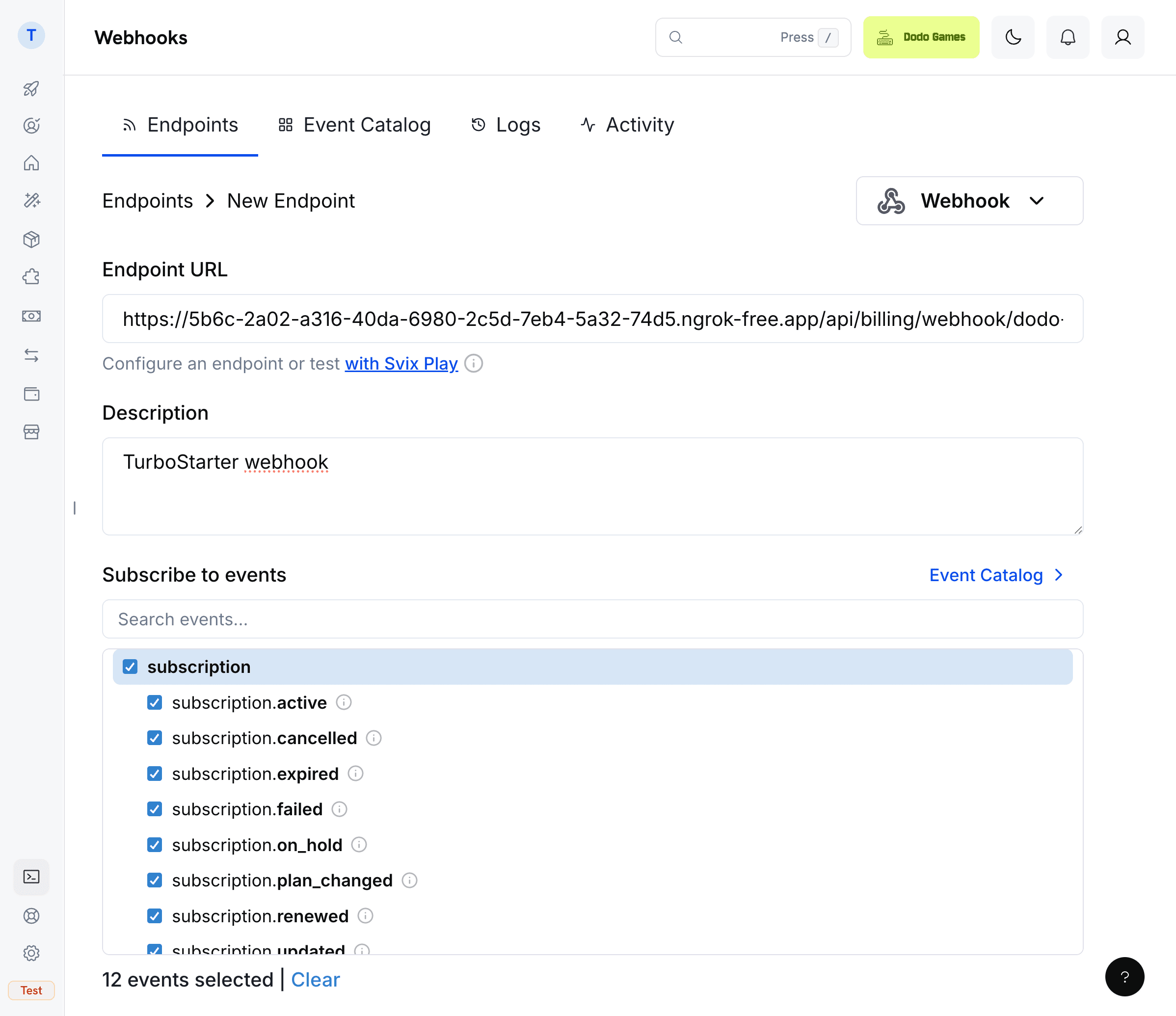 Dodo Payments Webhook