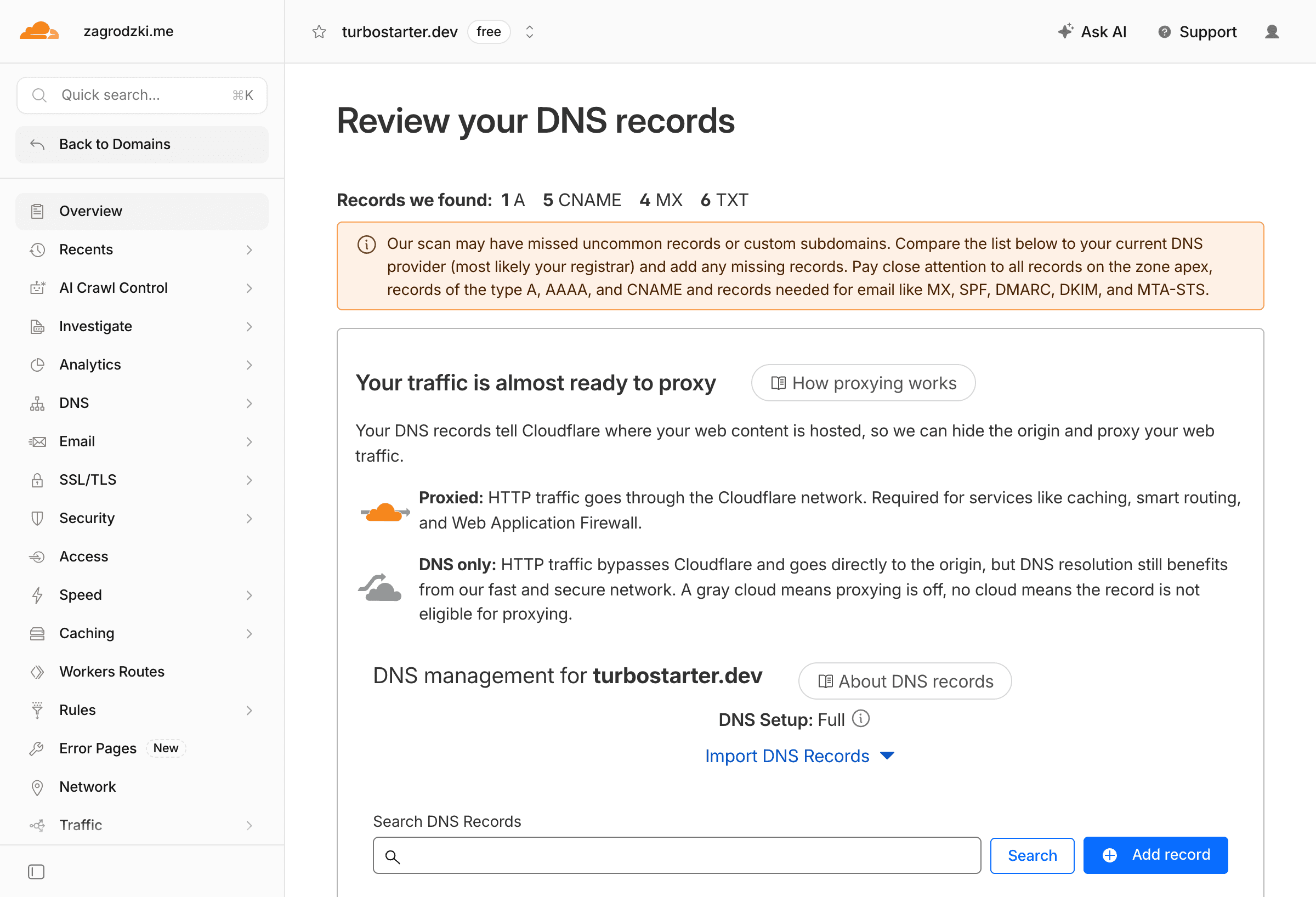 Cloudflare custom domain setup