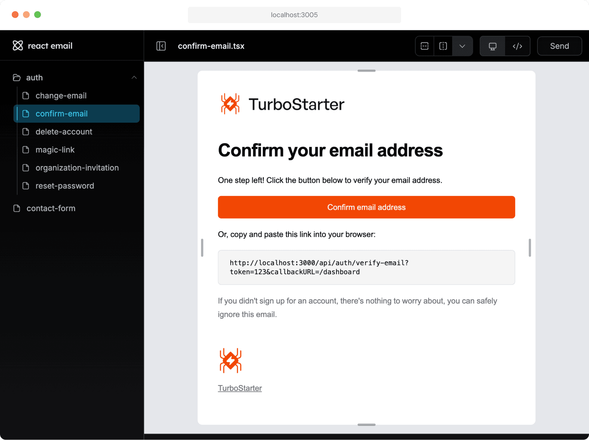 Email preview