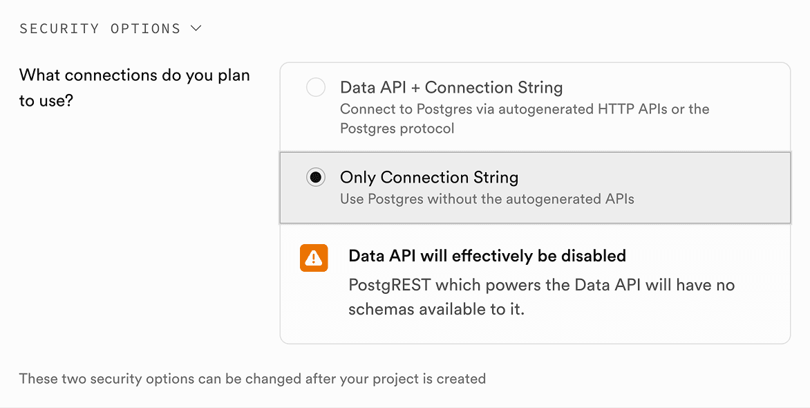Security options