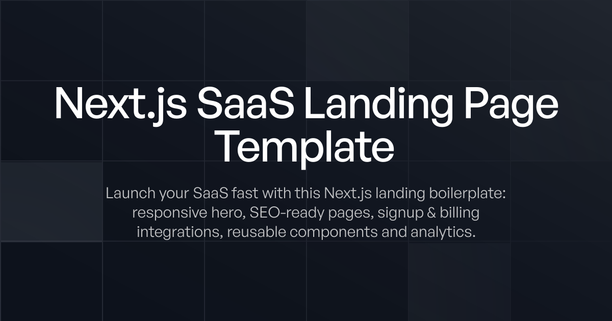 Next.js SaaS Landing Page Template TurboStarter