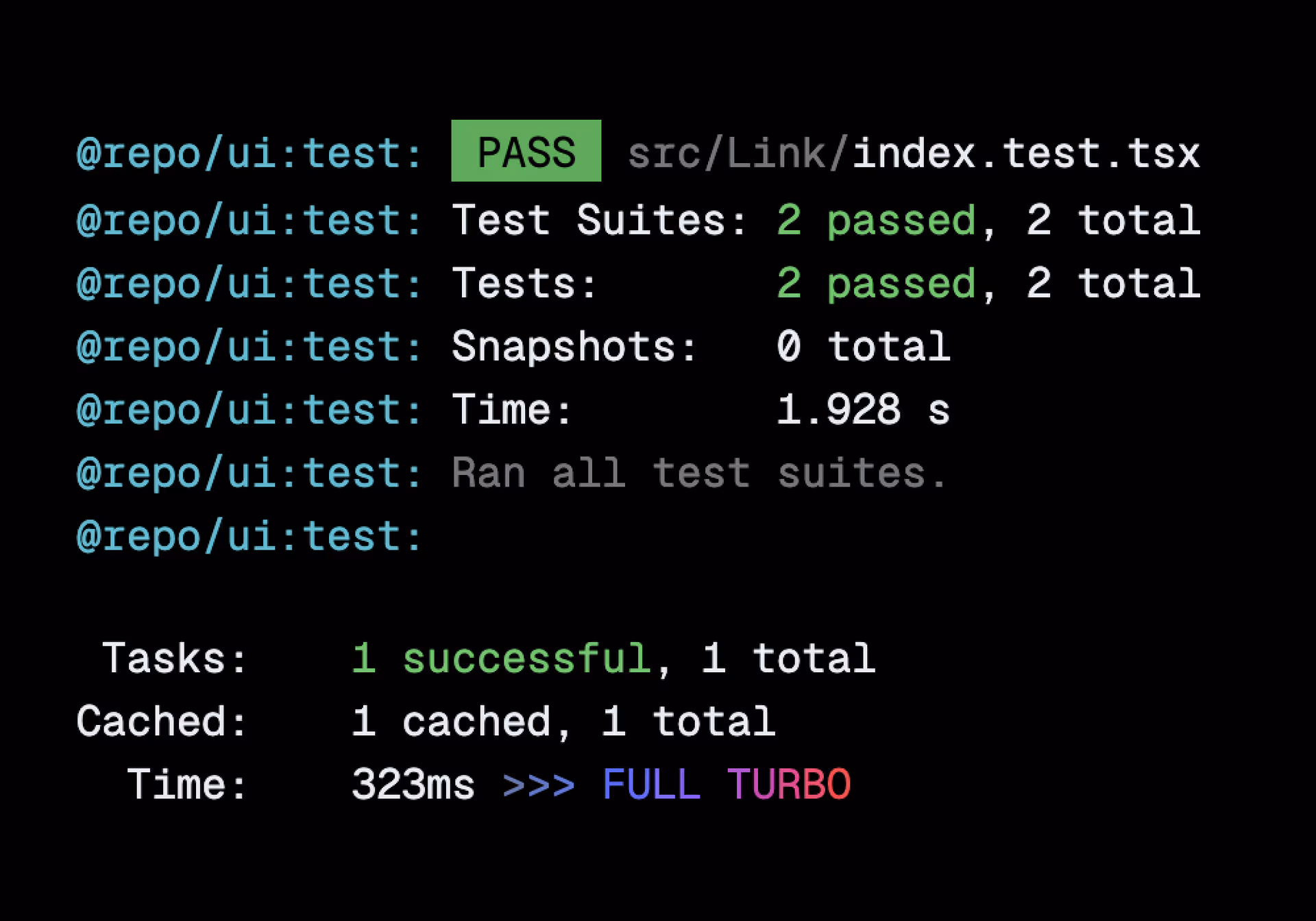 Turborepo CLI in action