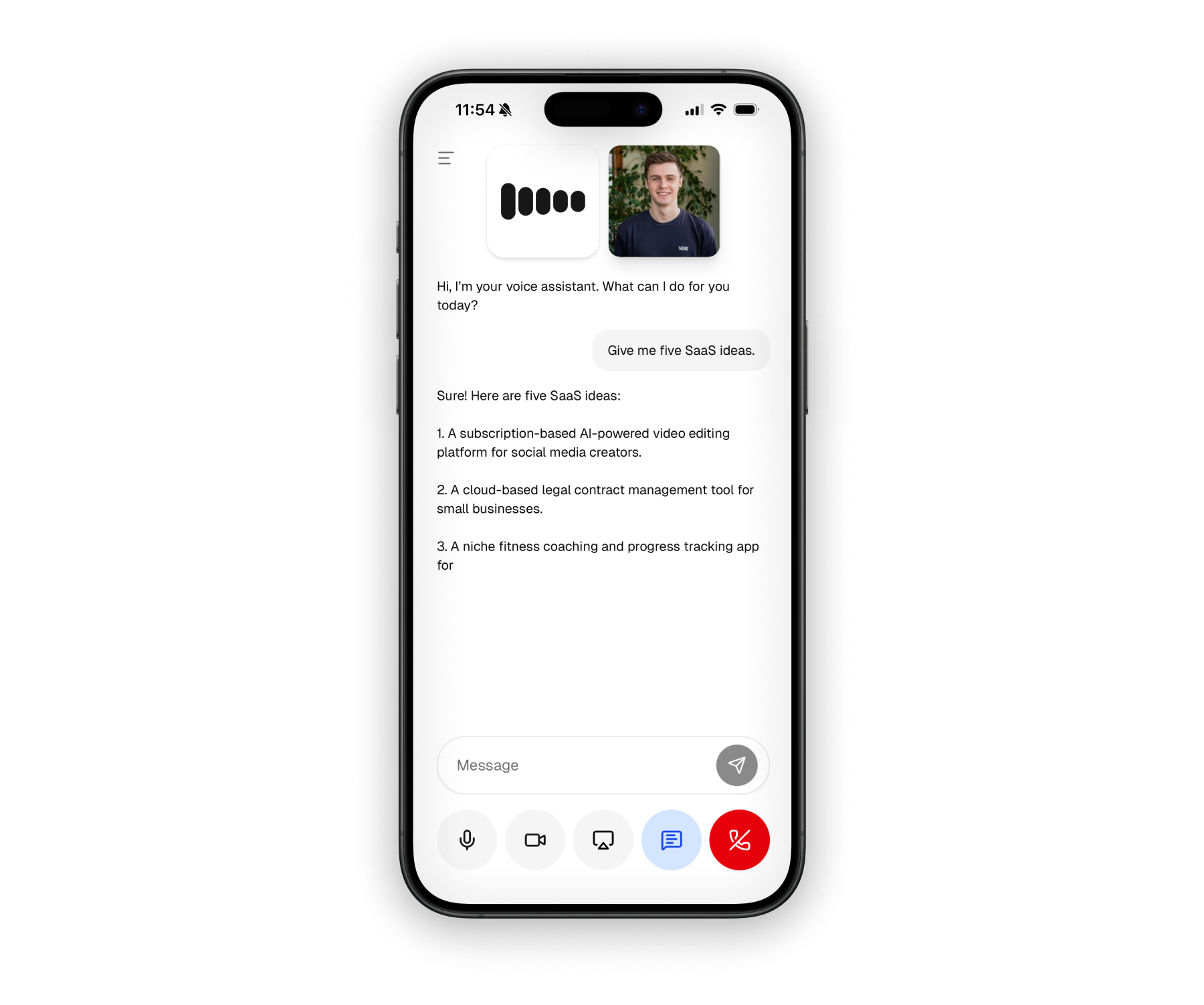 Mobile voice session