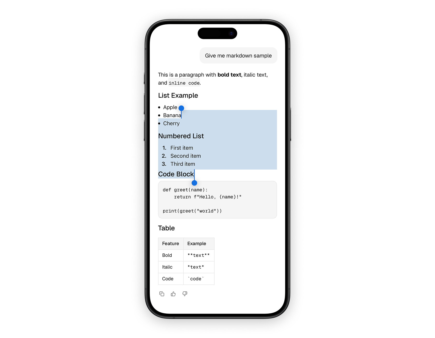 Mobile message demo