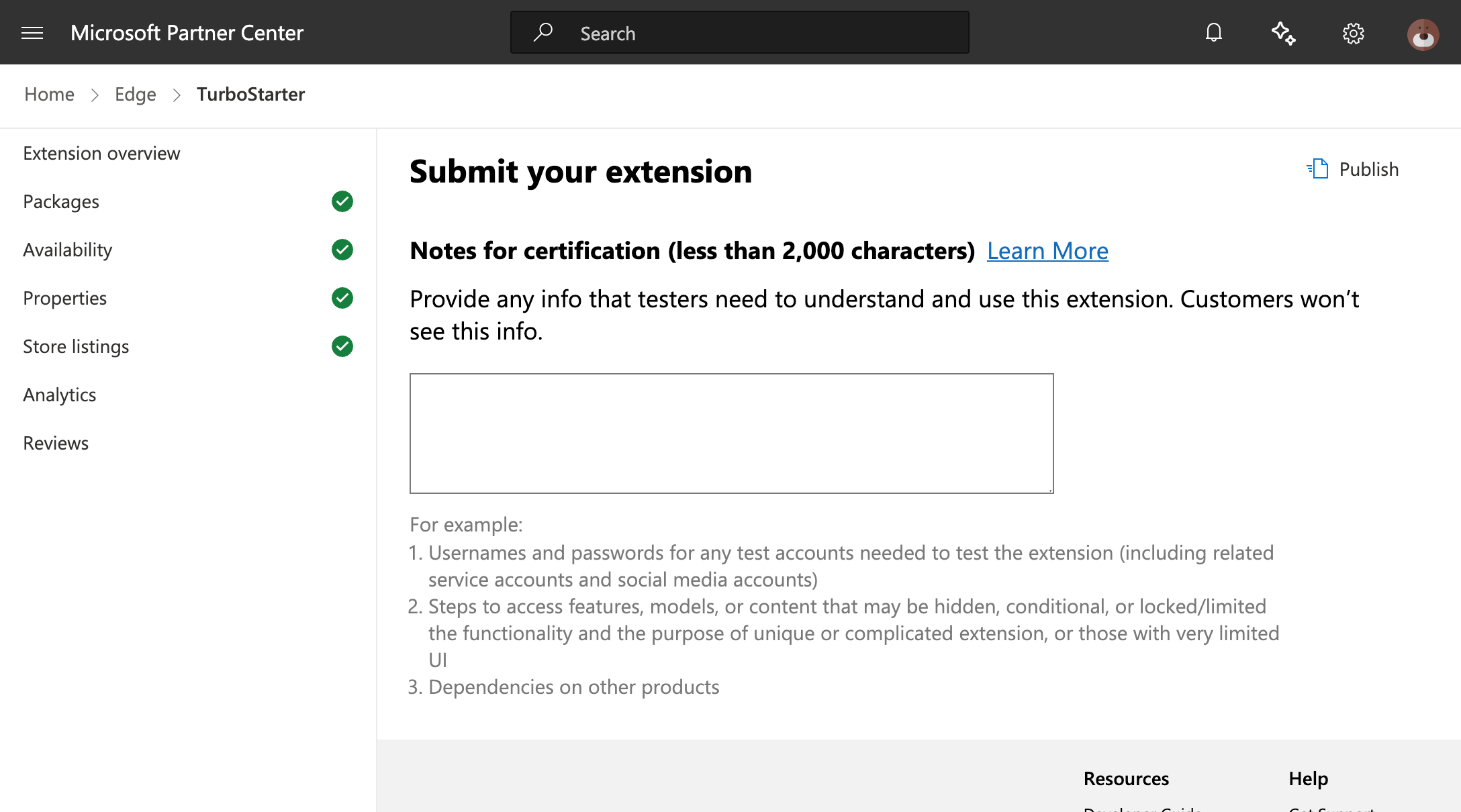 Submit extension