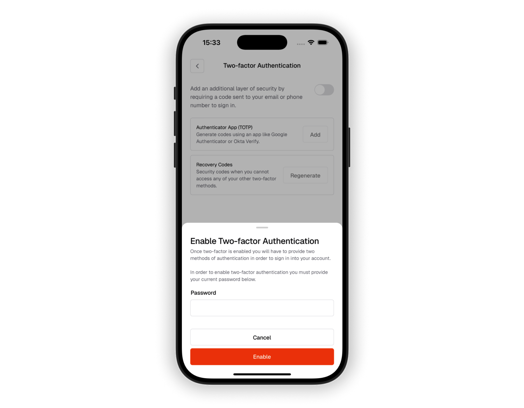 Setup authenticator