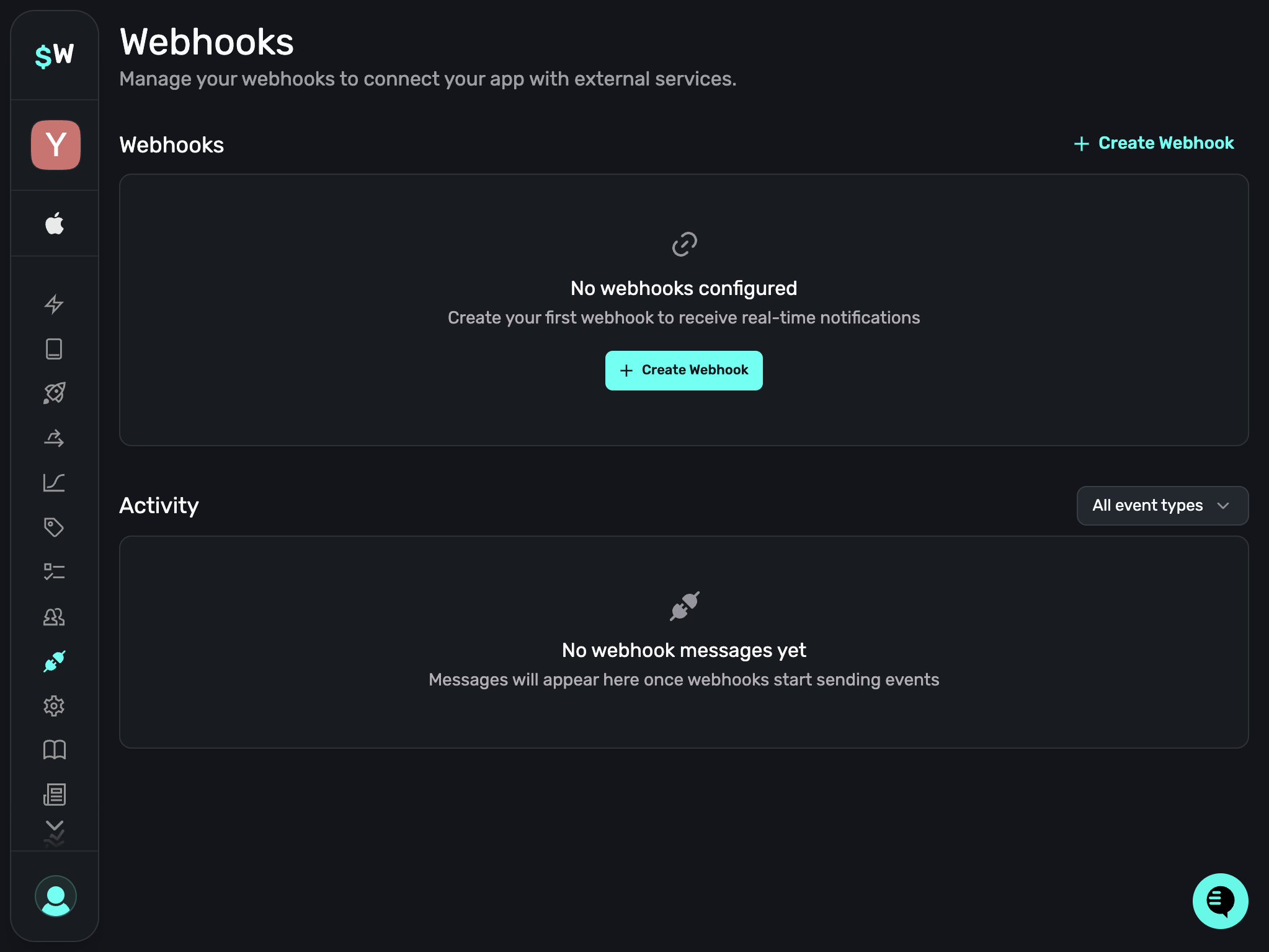 Webhooks option