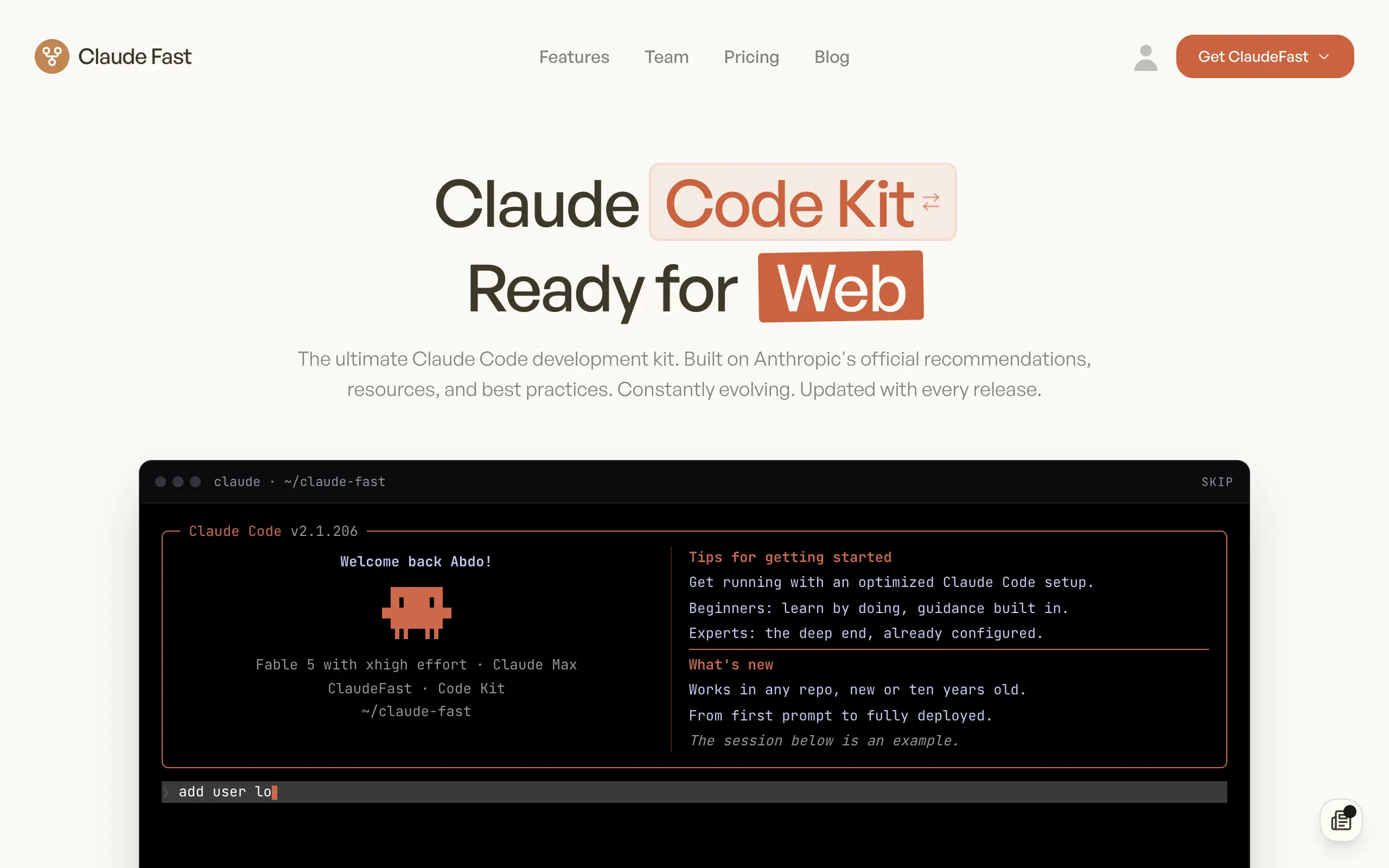 Claude Fast β SaaS app built with TurboStarter