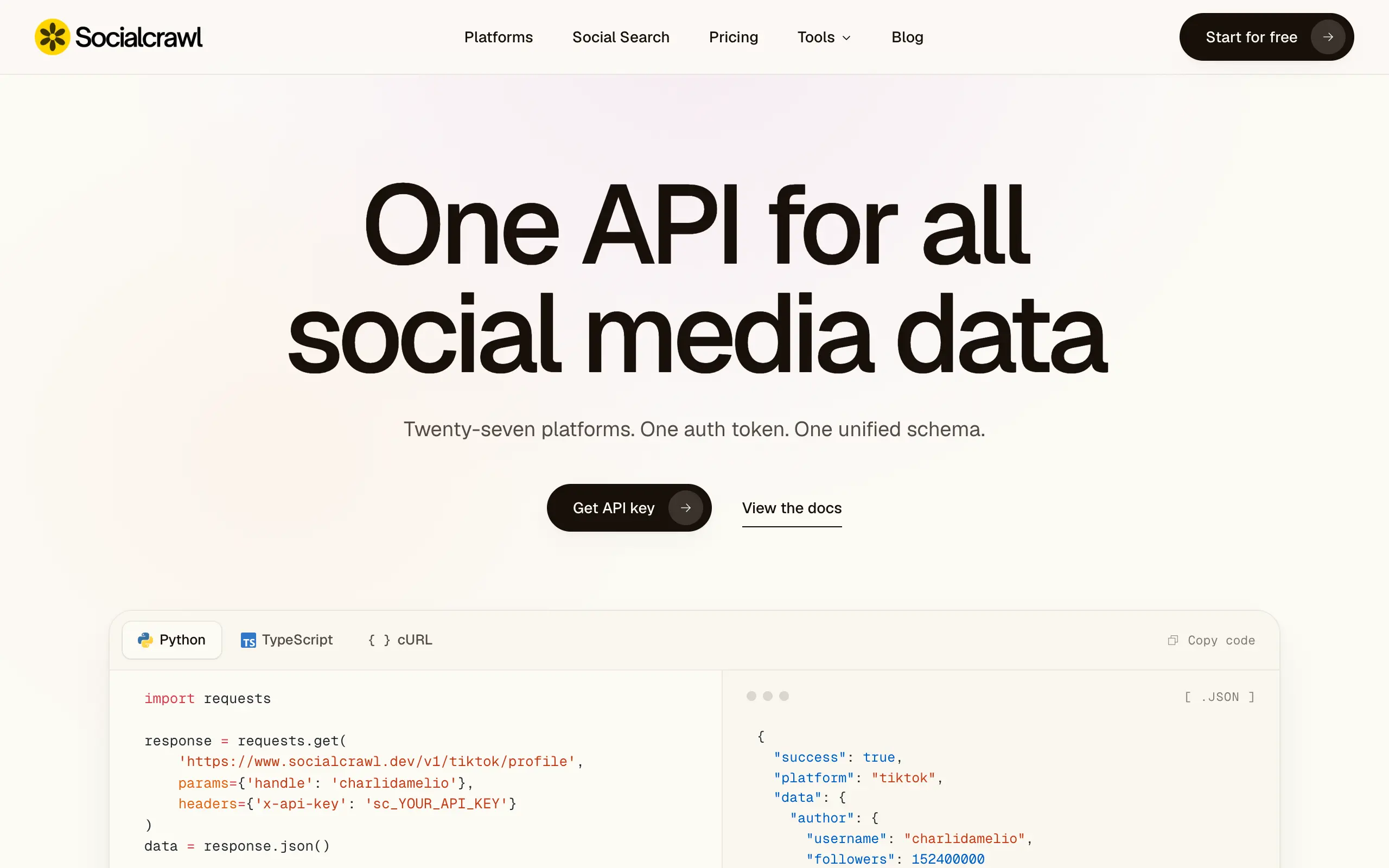 Socialcrawl β SaaS app built with TurboStarter